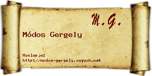 Módos Gergely névjegykártya