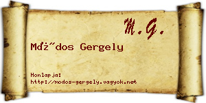 Módos Gergely névjegykártya